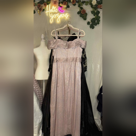 NWT Size 16 R&M Richards Blush Maxi Metallic Glittery Evening Gown - Picture 11 of 11
